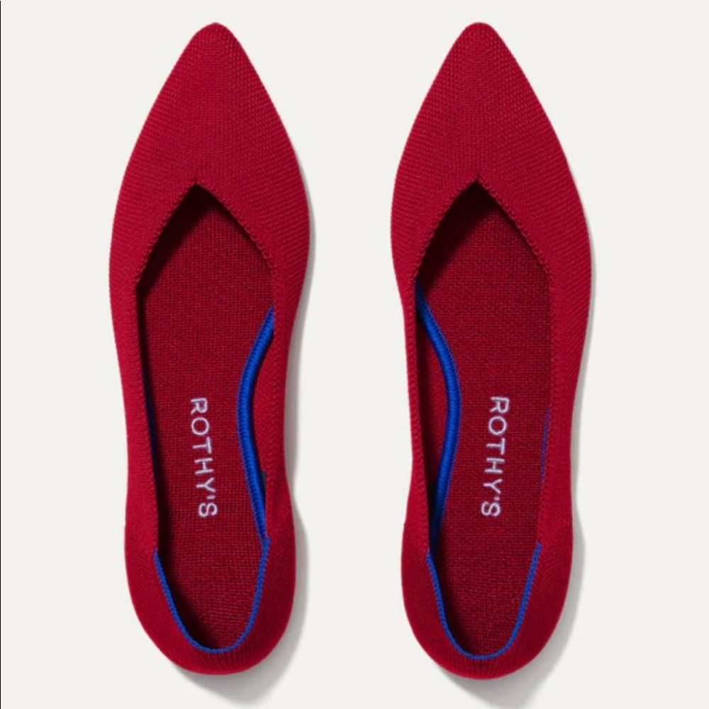 Rothy’s the point shoes red.  Size 9. worn once